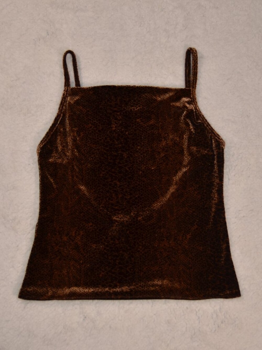 Brown Velvet snakeskin 90s tank top S